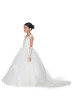 Beaded Long Sleeves Ivory Lace Tulle Flower Girl Dress With Horsehair Hem